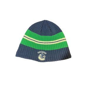 Reebok Face Off Collection Vancouver Canucks NHL Blue, Green, White Beanie‎